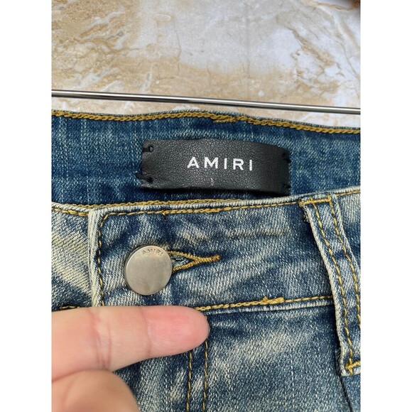 Amiri  antique indigo bandana patch jeans size 32 - Picture 5 of 12